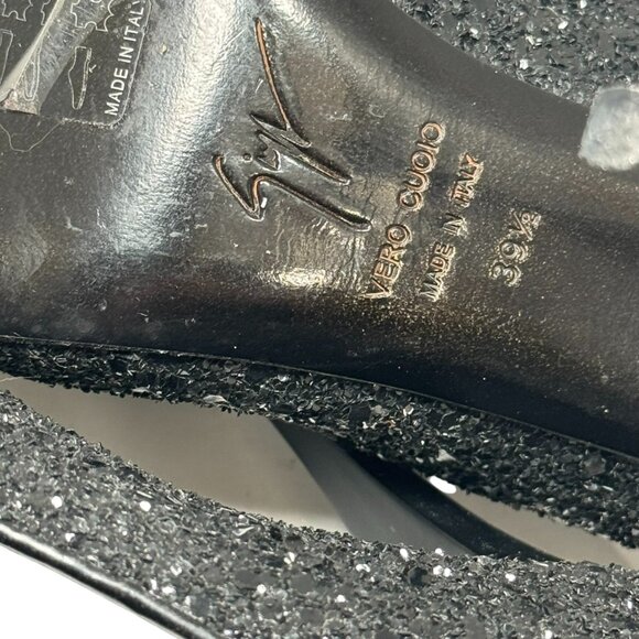 Giuseppe Zanotti Black Silver Glitter Stiletto Pumps 39.5 Heels - Picture 12 of 12